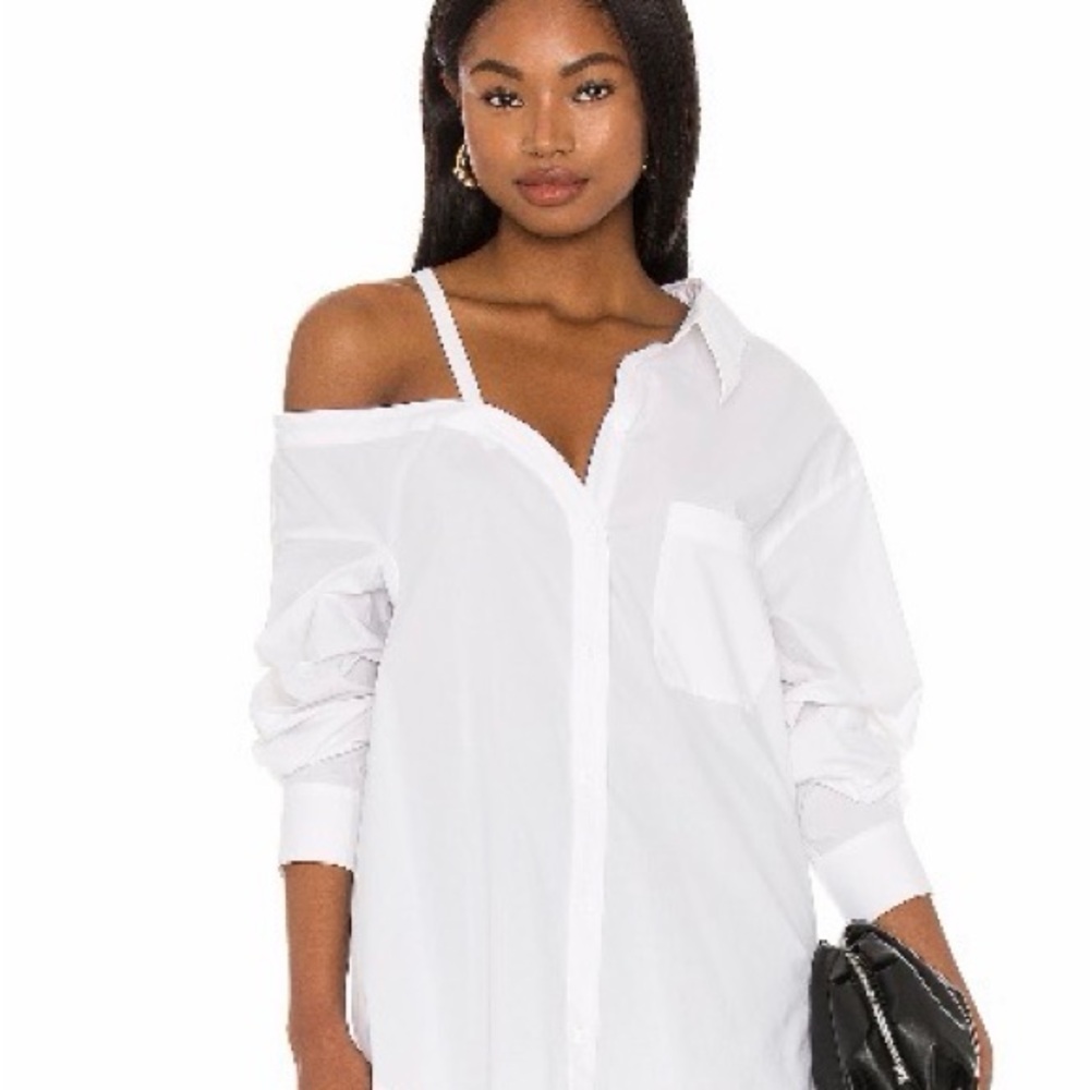 L'Academie White Button Down Shirt